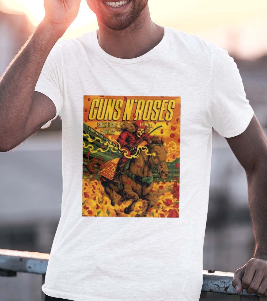 Guns N' Roses Saratoga Springs July 26 2026 Equestrian Skull Rider NY Event T-Shirt