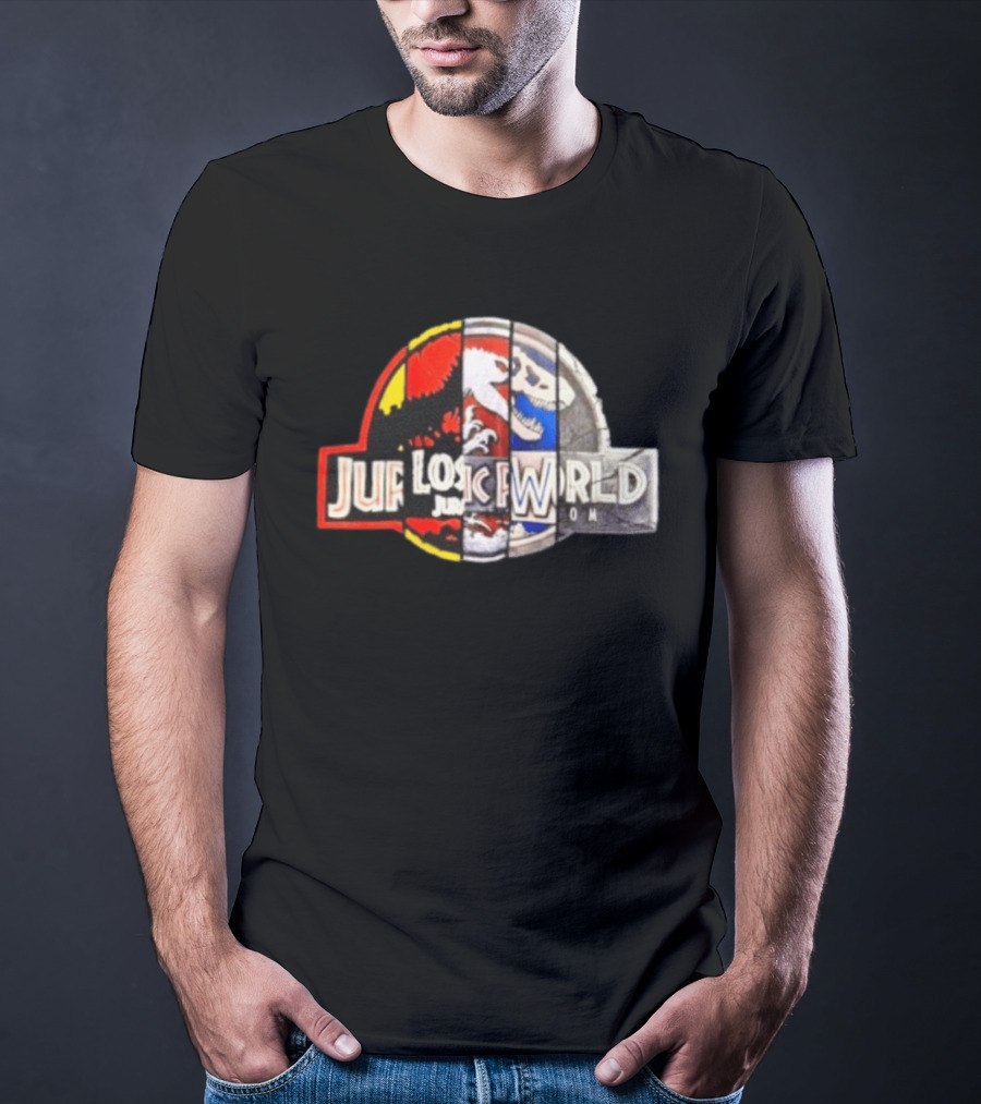 Jurassic Park Lost World Jurassic World Dinosaur Collage T-Shirt