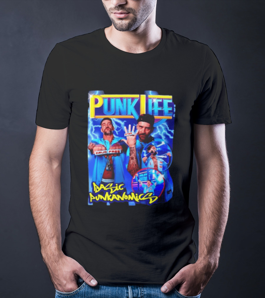 Punk Life Basic Punkanomics Drug Free CM Punk T-Shirt