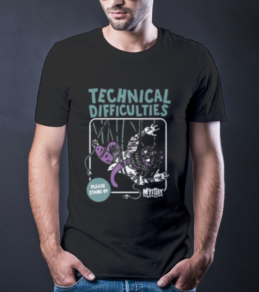 Technical Difficulties Mystery Wrestling Shop Villain Embrace Studio 54 T-Shirt