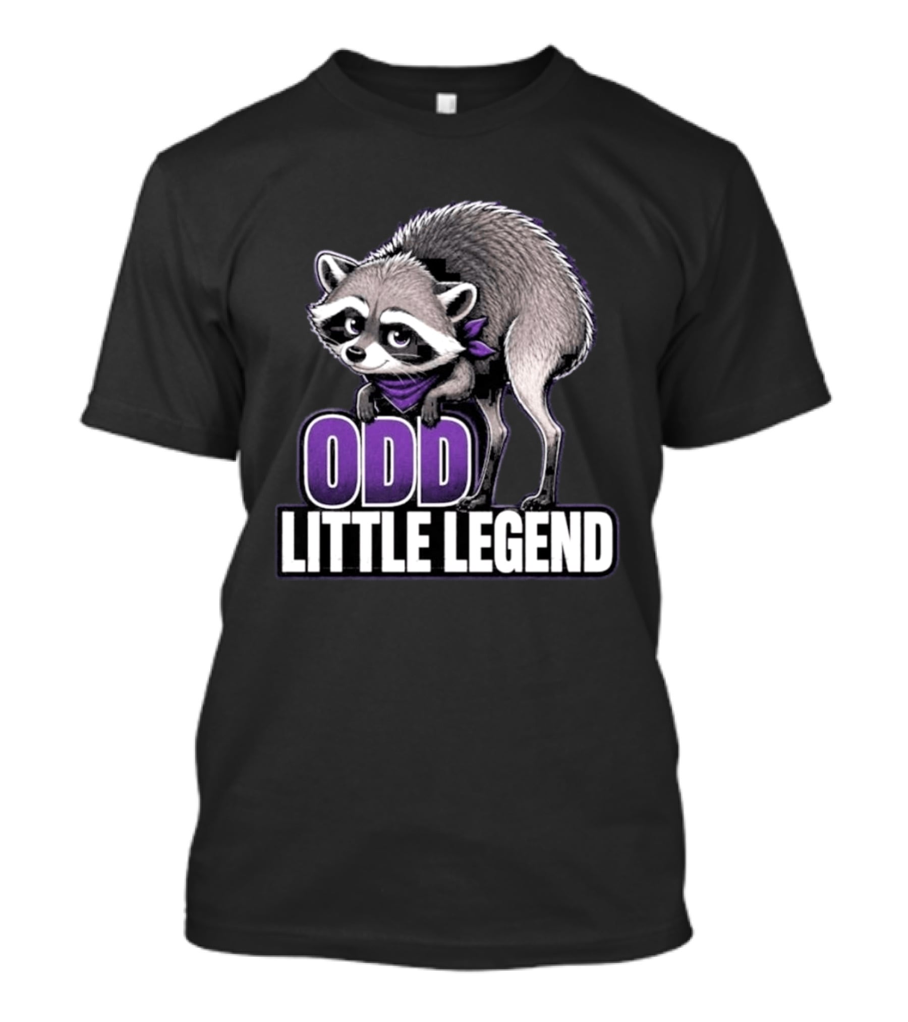 Odd Little Legend Jimothy Raccoon Purple Bandana T-Shirt