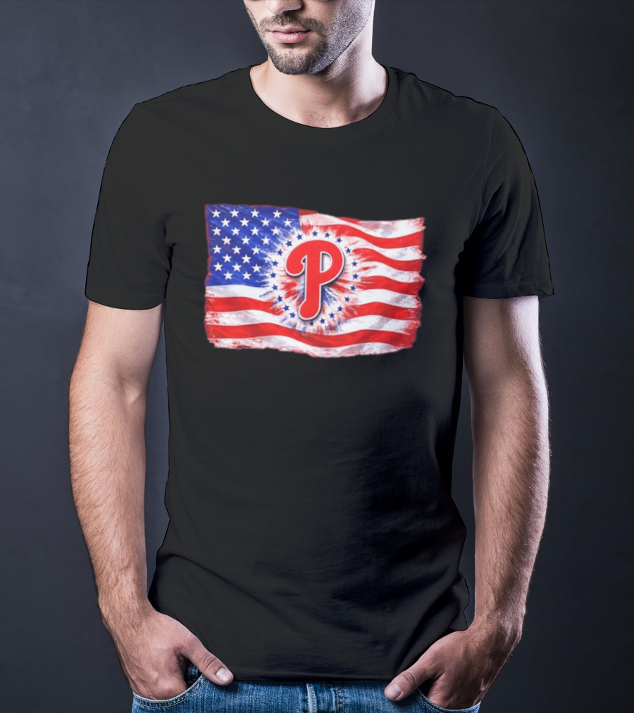 Phillies Patriotic American Flag Philadelphia Baseball 250th Anniversary Independence Day T-Shirt
