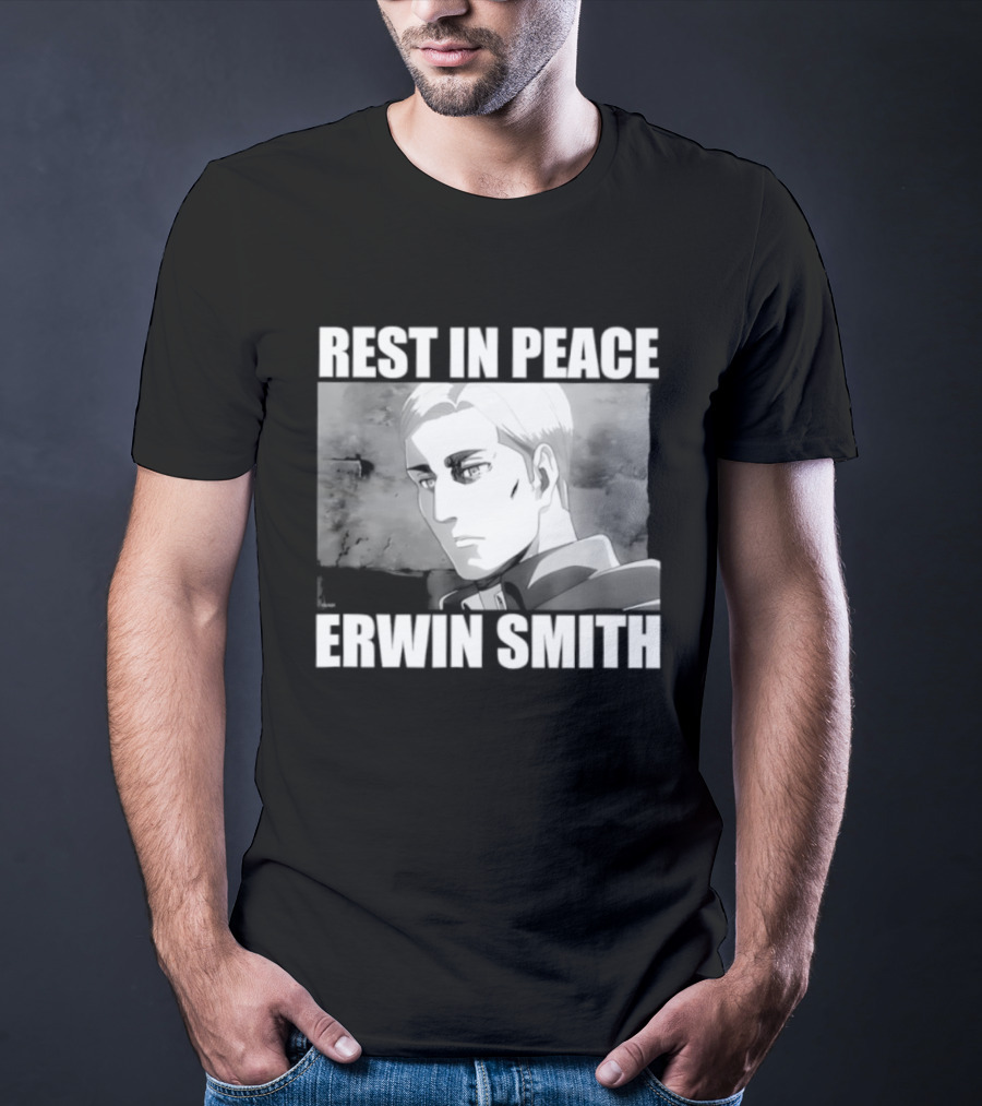 Rest In Peace Erwin Smith Anime Tribute Wings T-Shirt