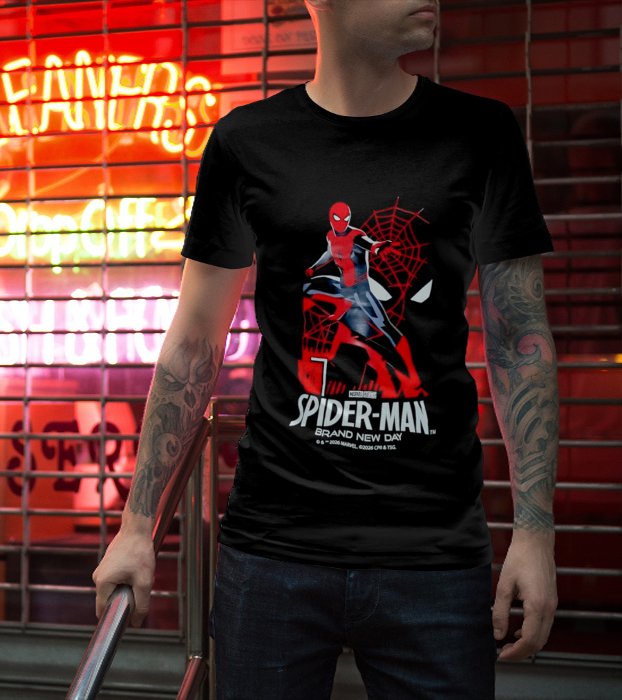 Spider Man Brand New Day 2026 Marvel Stylized Superhero T-Shirt