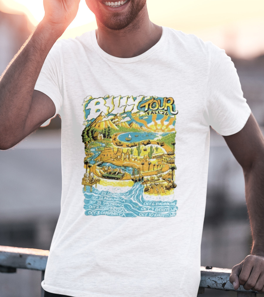 Billy Tour Fall '26 West Coast Concert Dates San Diego Oakland Eugene Everett T-Shirt
