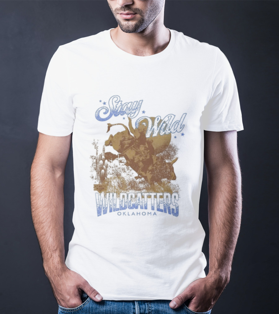 Stay Wild Oklahoma Wildcatters Vintage Oil Rig T-Shirt
