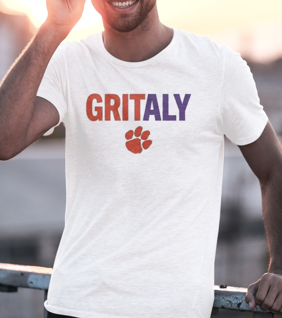 Gritaly Clemson Basketball Orange Purple Paw T-Shirt