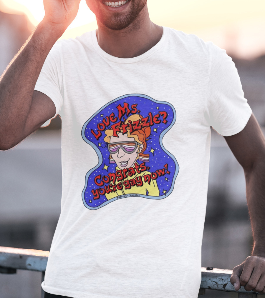Love Ms Frizzle Congrats You're Gay Now Retro Space T-Shirt