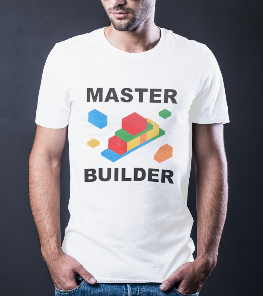 Master Builder Colorful Bricks Construction Fun T-Shirt
