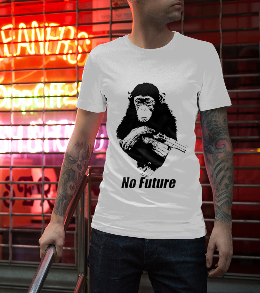 Monkey No Future With Gun T-Shirt