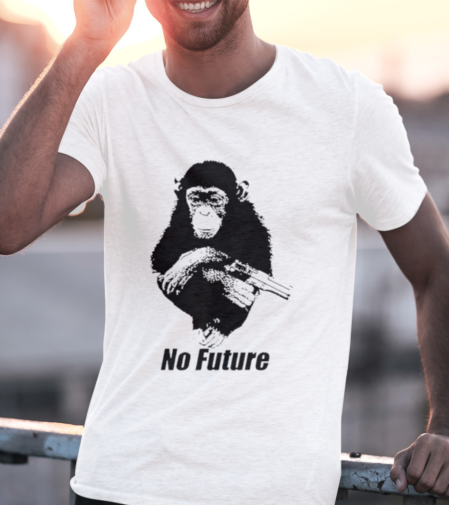 Monkey No Future With Gun T-Shirt