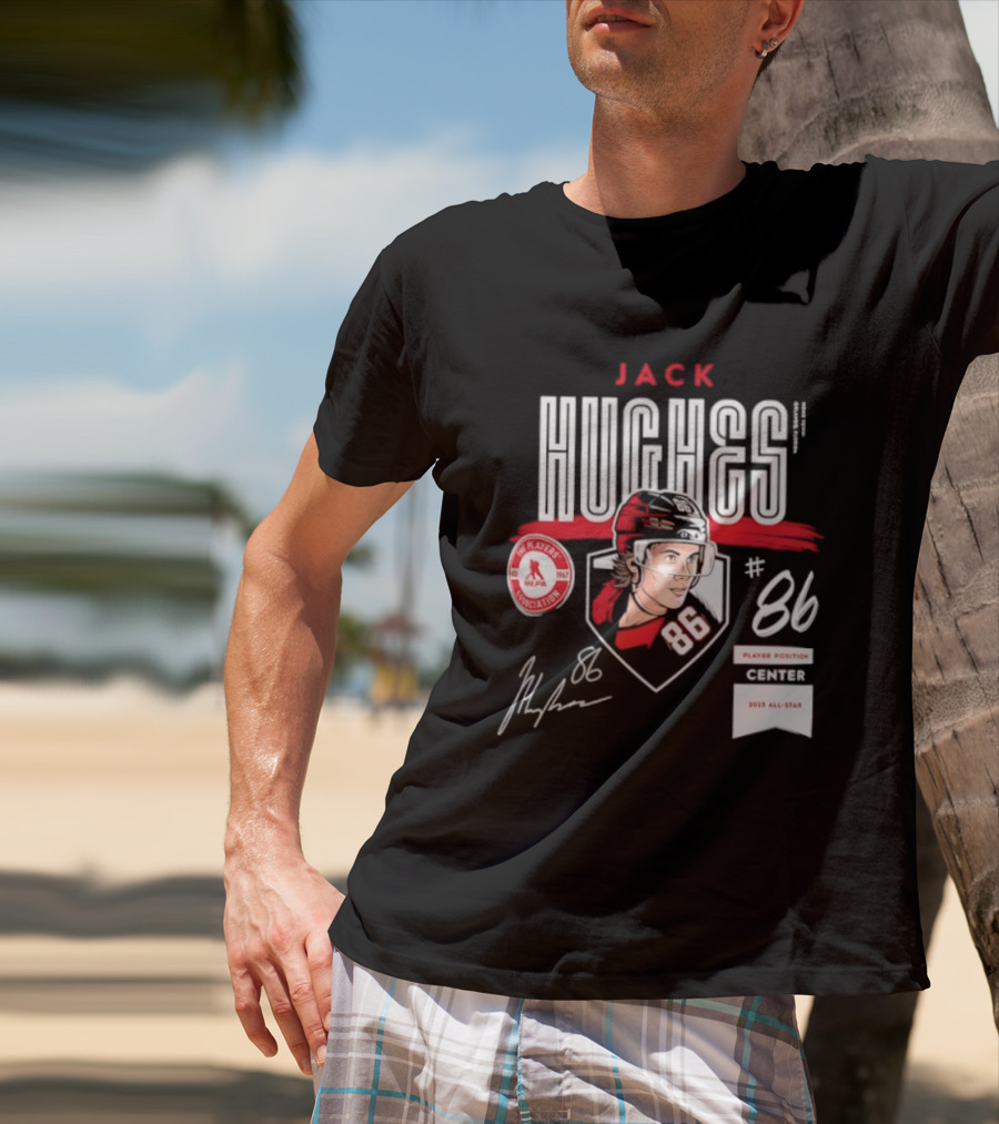 Jack Hughes 86 New Jersey Devils NHL Players Association Center 2026 All Star T-Shirt