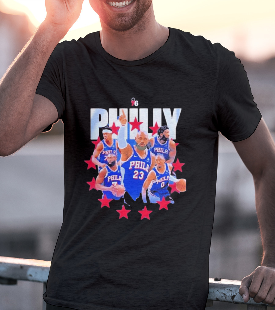 Philly LeBron James Philadelphia 76ers Basketball Mix 23 Stars T-Shirt