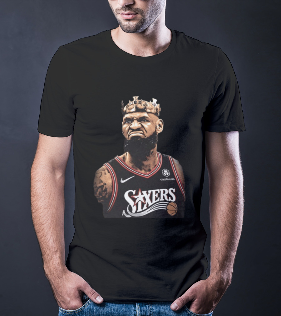 LeBron James Philadelphia 76ers Sixers King James Basketball Nike Crypto.com T-Shirt
