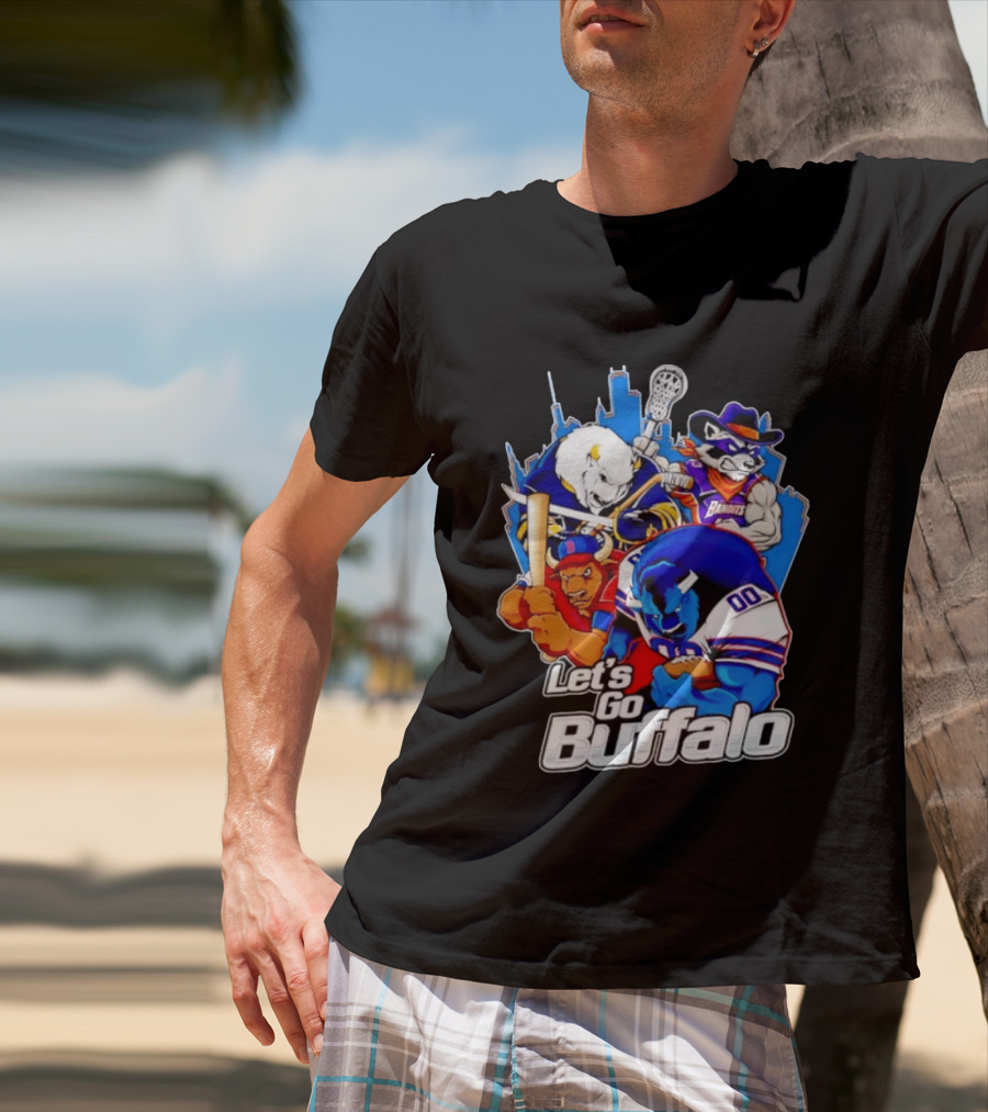 Let's Go Buffalo Bandits Sabres Bills Characters Sports Mascots T-Shirt