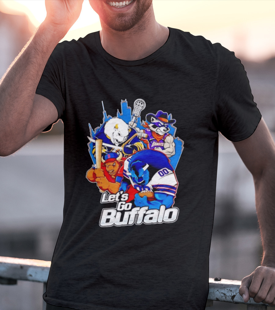 Let's Go Buffalo Bandits Sabres Bills Characters Sports Mascots T-Shirt