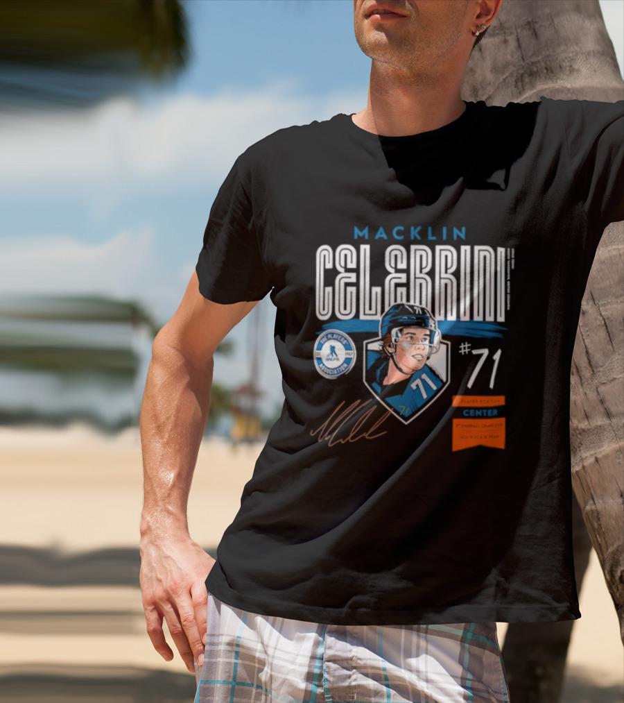 Macklin Celebrini 71 NHL Players Association All Rookie Team 2026 Pick T-Shirt