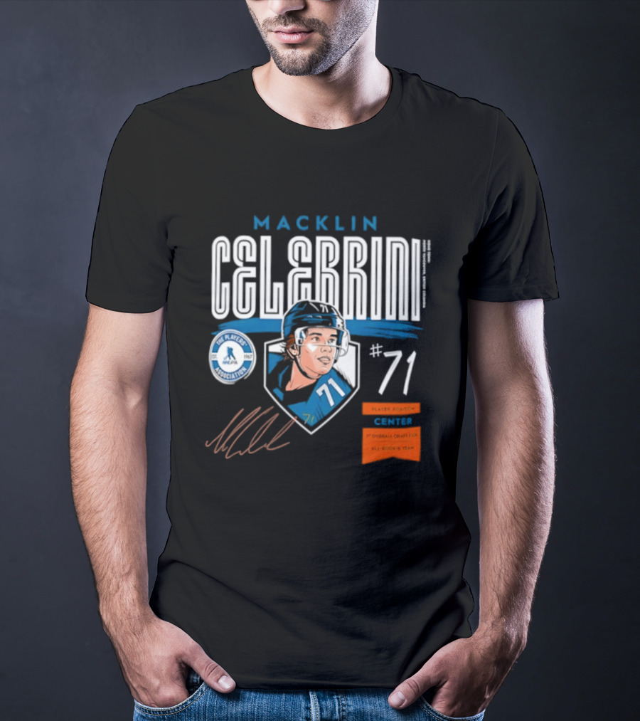 Macklin Celebrini 71 NHL Players Association All Rookie Team 2026 Pick T-Shirt