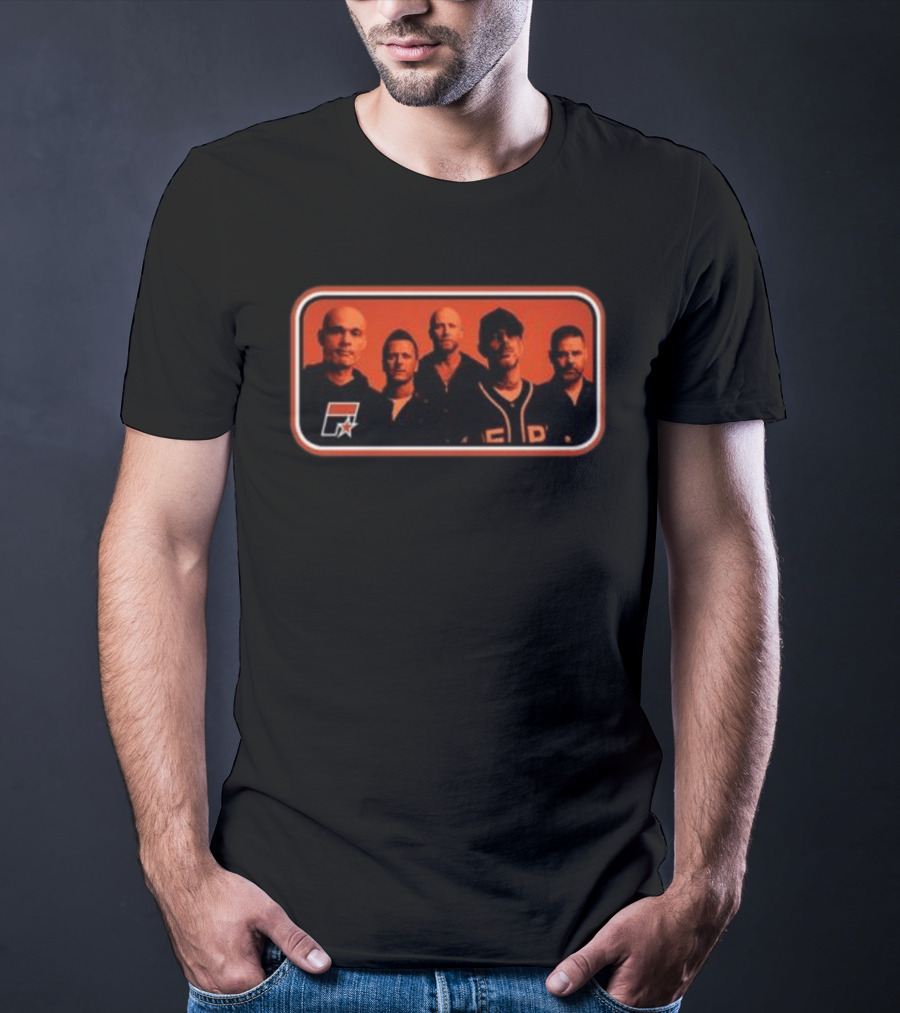 Five Store Stripe Photo 2026 Black F Symbol And Star Band T-Shirt