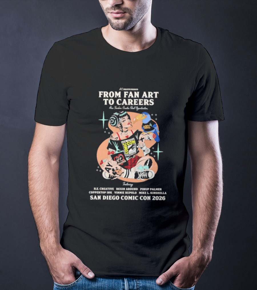 San Diego Comic Con 2026 From Fan Art To Careers Panel Featuring Babs Tarr Jenny Frison And Caspar Wijngaard T-Shirt