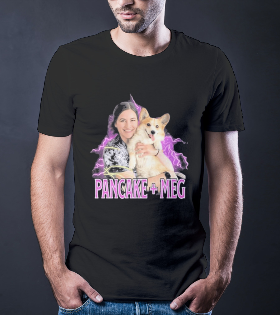 Pancake + Meg Electric Purple Corgi Hug T-Shirt