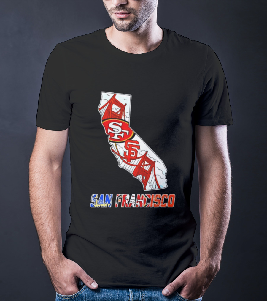 San Francisco 49ers Giants California Map T-Shirt