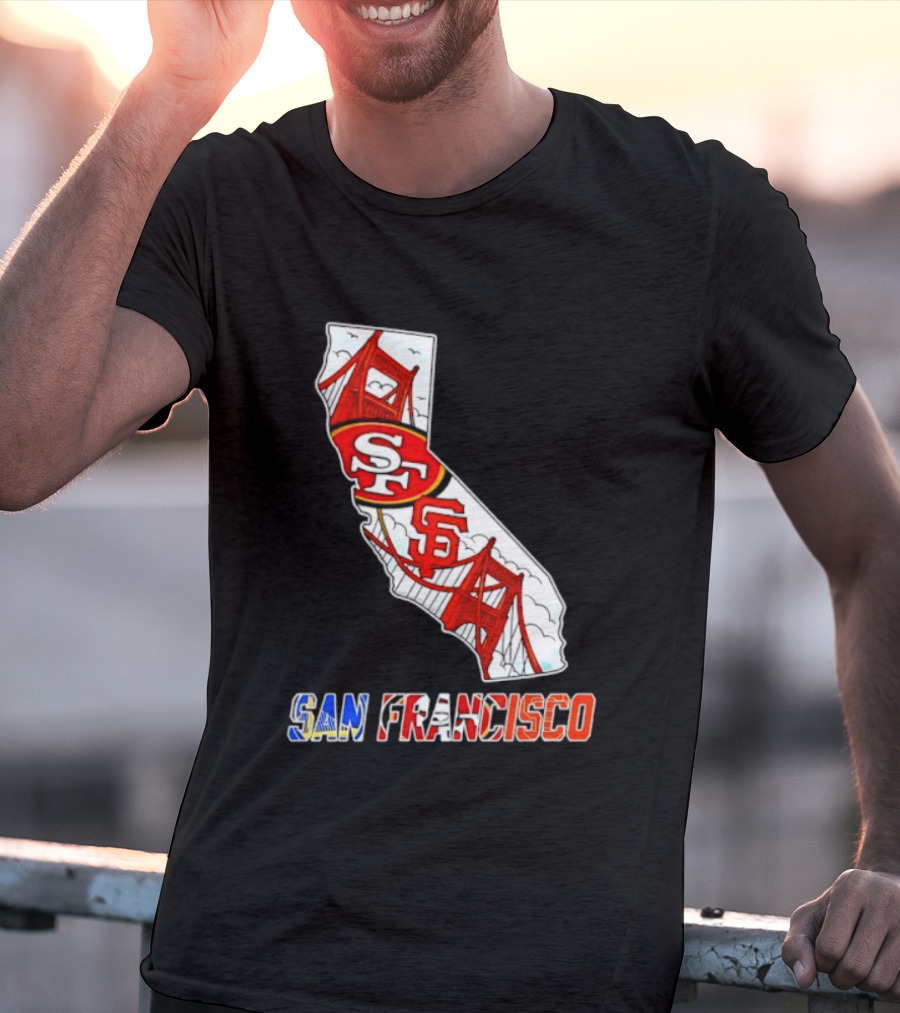 San Francisco 49ers Giants California Map T-Shirt