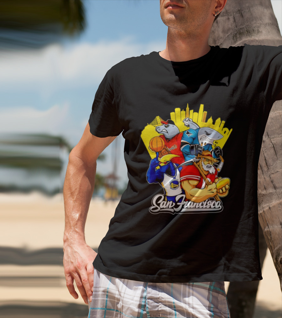 San Francisco Giants Warriors 49ers Sharks Skyline T-Shirt