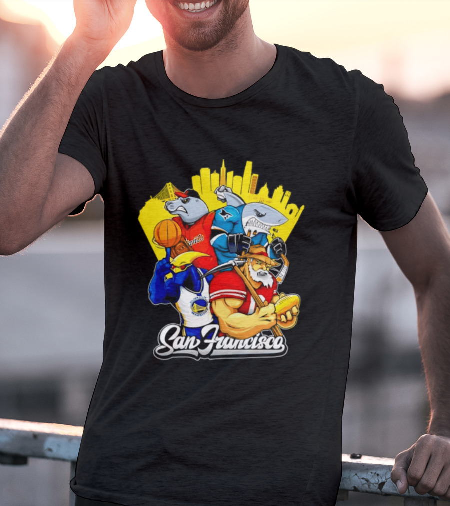 San Francisco Giants Warriors 49ers Sharks Skyline T-Shirt