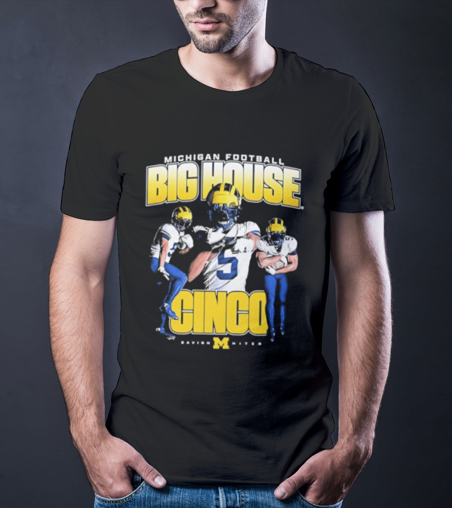 Michigan Wolverines Football Big House Cinco Savion Hiter T-Shirt