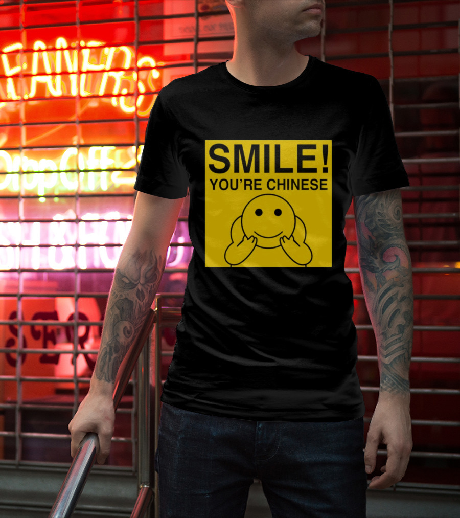 SMILE You're Chinese Sticker Emoticon Sign Yellow T-Shirt