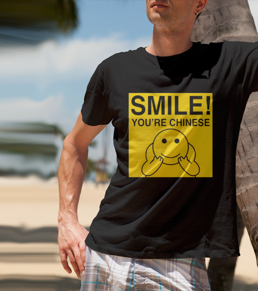 SMILE You're Chinese Sticker Emoticon Sign Yellow T-Shirt