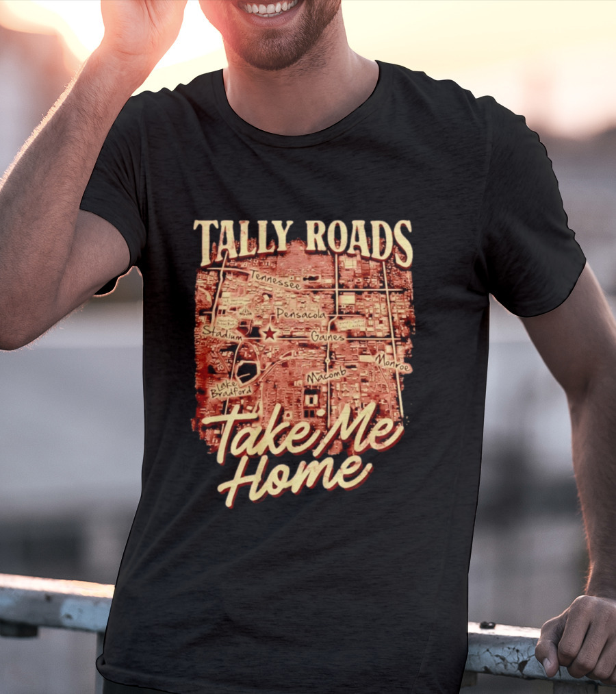 Tally Roads Map Take Me Home Tennessee Pensacola Stadium Monroe T-Shirt