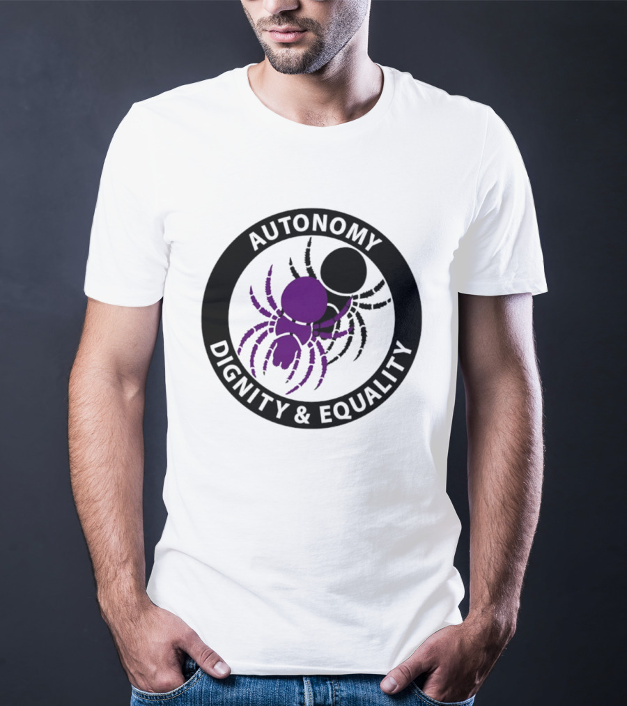 Autonomy Dignity Equality Purple Spider Emblem Social Justice T-Shirt