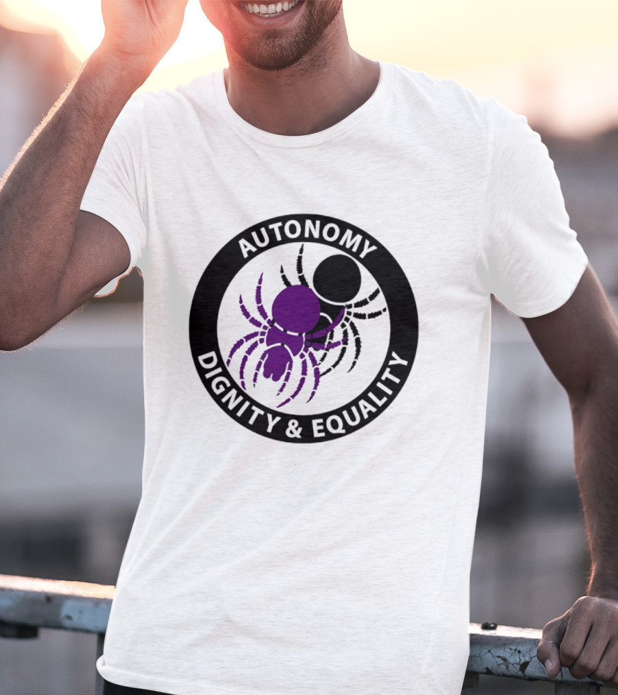 Autonomy Dignity Equality Purple Spider Emblem Social Justice T-Shirt