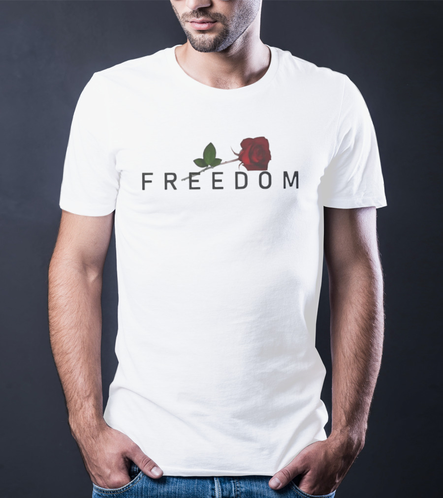 Freedom Red Rose Flower Charlie Kirk T-Shirt