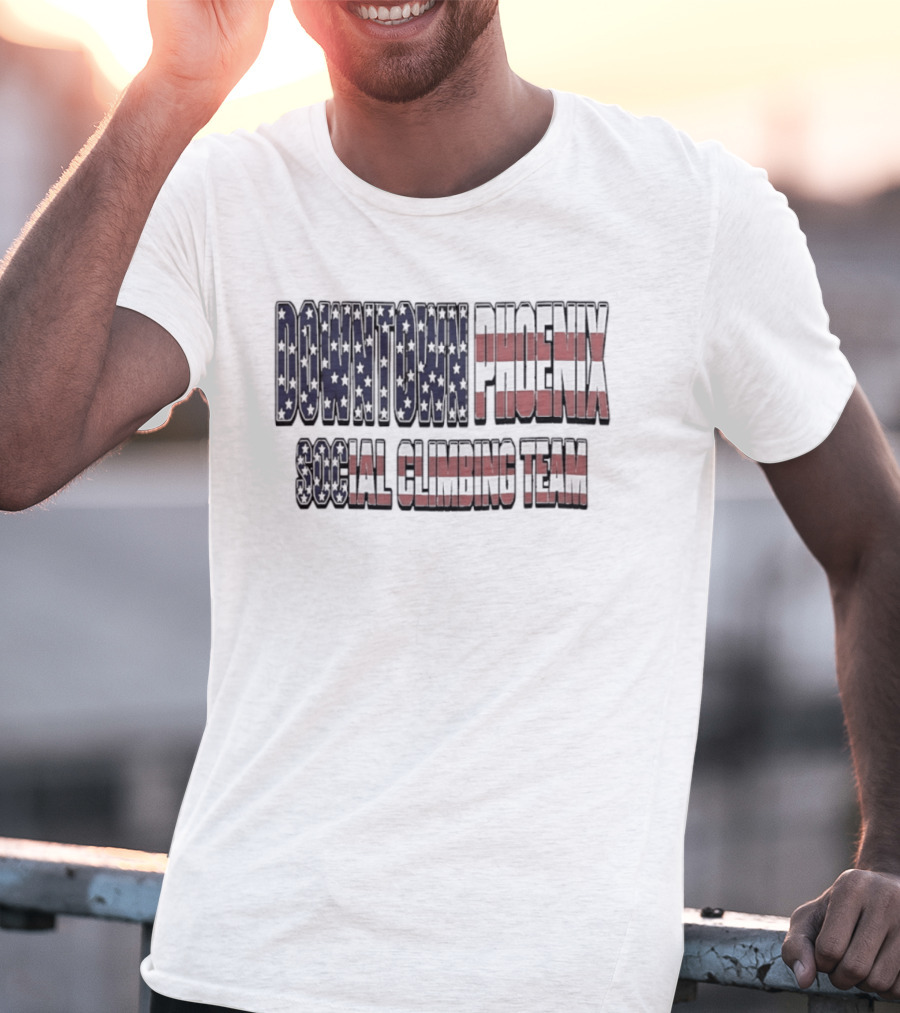 Downtown Phoenix Social Climbing Team American Flag T-Shirt