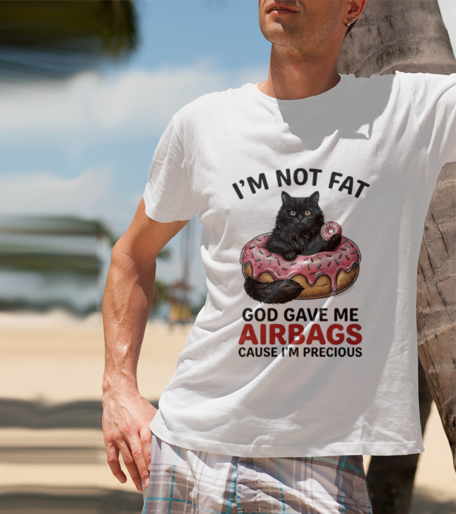 I'm Not Fat God Gave Me Airbags Cause I'm Precious Cat Donut T-Shirt