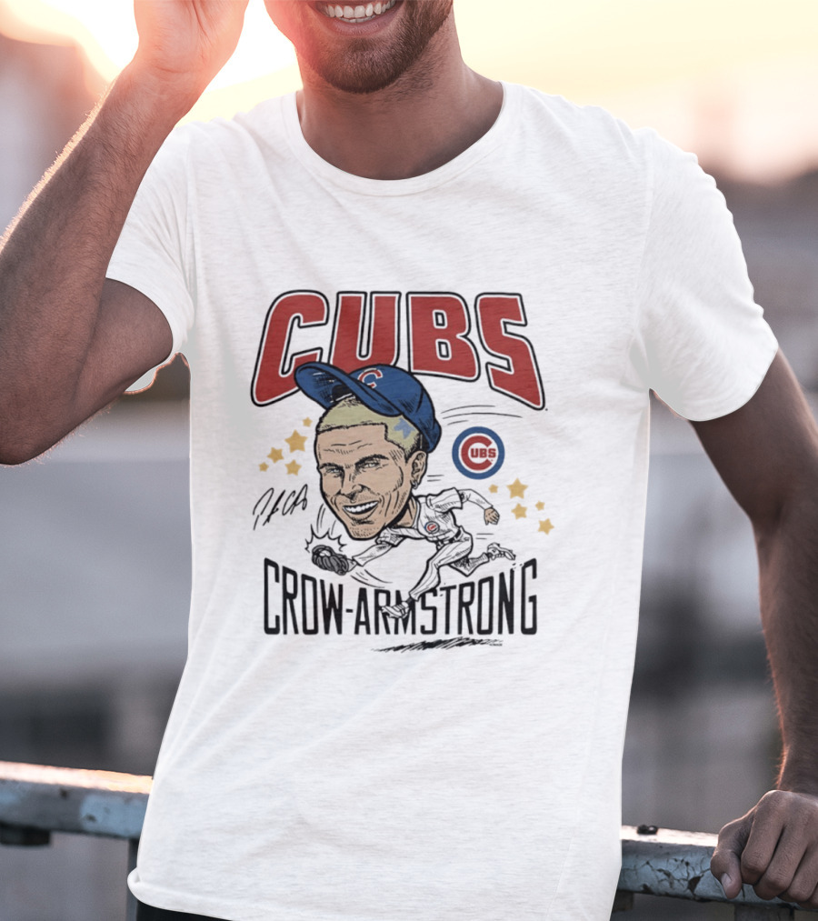 Cubs Pete Crow Armstrong Caricature MLB Player T-Shirt