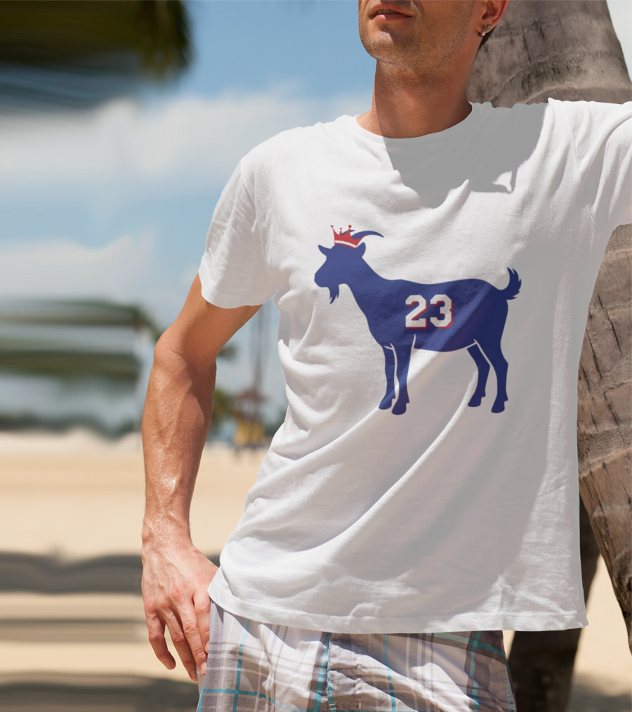 LeGOAT 23 Philadelphia Basketball Crowned Goat T-Shirt