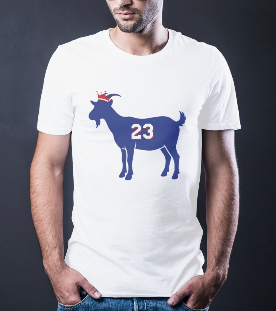 LeGOAT 23 Philadelphia Basketball Crowned Goat T-Shirt