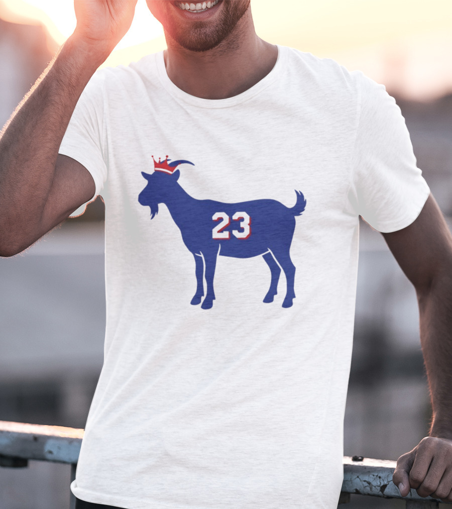 LeGOAT 23 Philadelphia Basketball Crowned Goat T-Shirt