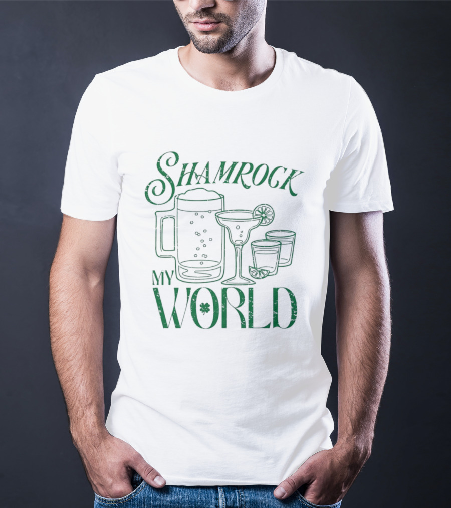 Shamrock My World Beer Margarita Shots St. Patrick's Day T-Shirt