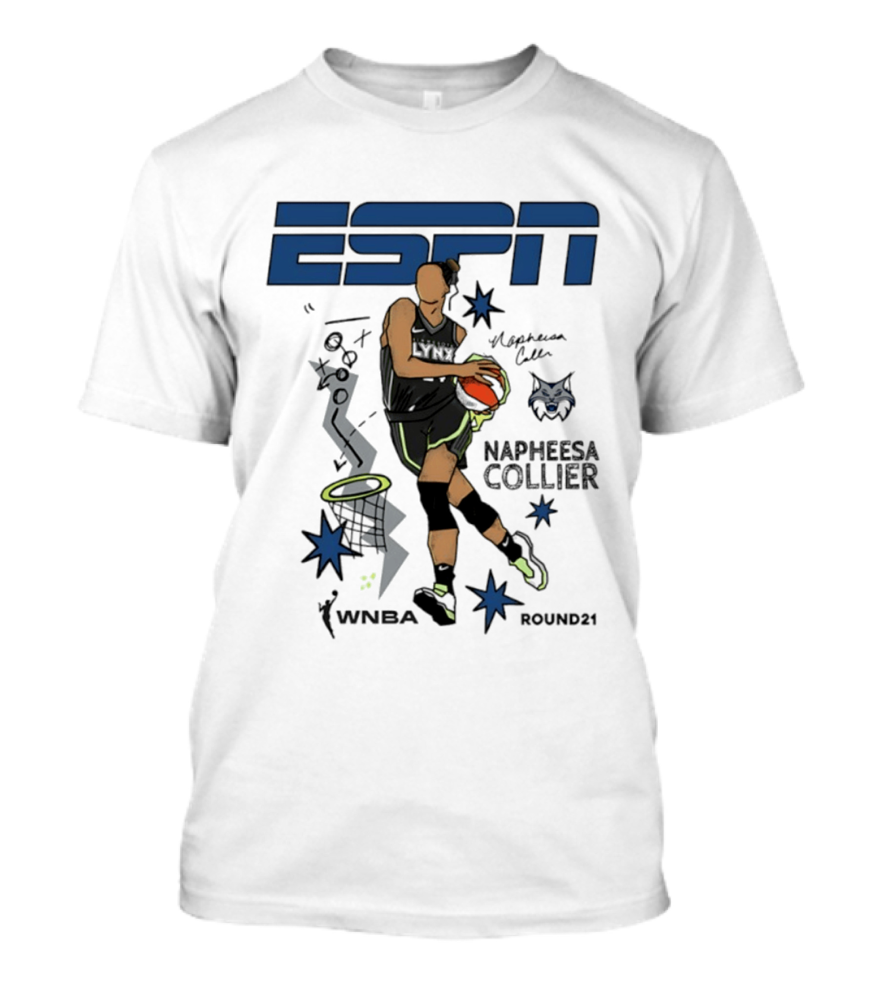 ESPN Napheesa Collier Minnesota Lynx WNBA Round21 T-Shirt