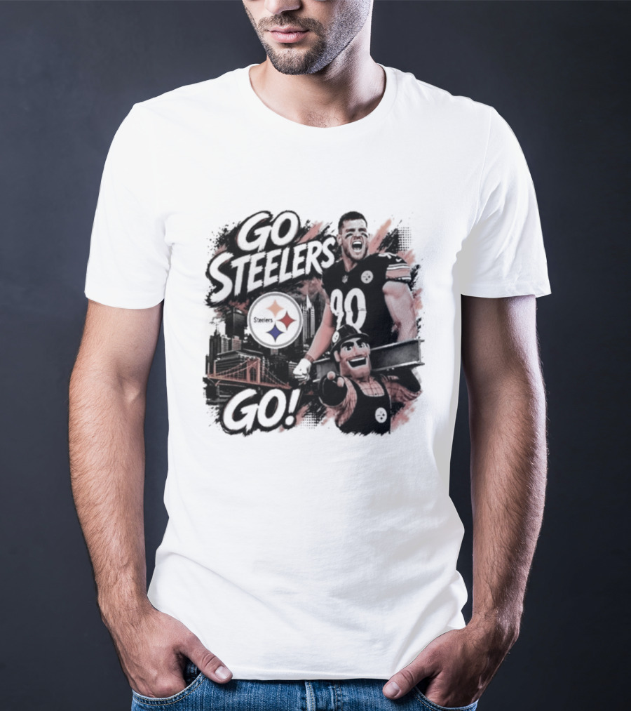 Pittsburgh Steelers TJ Watt Go Steelers Go! T-Shirt