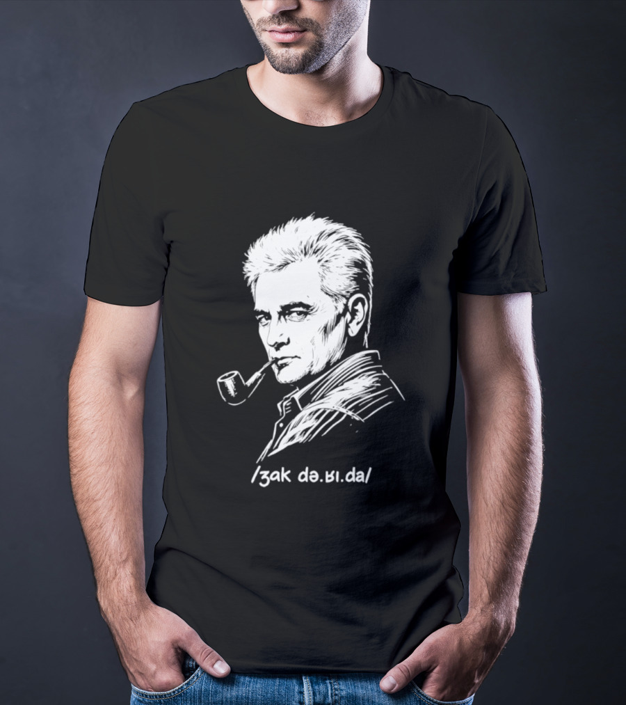 Jacques Derrida Zak De.ʁi.da Philosophy Pipe Sketch T-Shirt