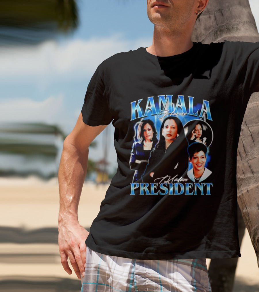 Kamala Harris Madam President Democratic Party Collage T-Shirt