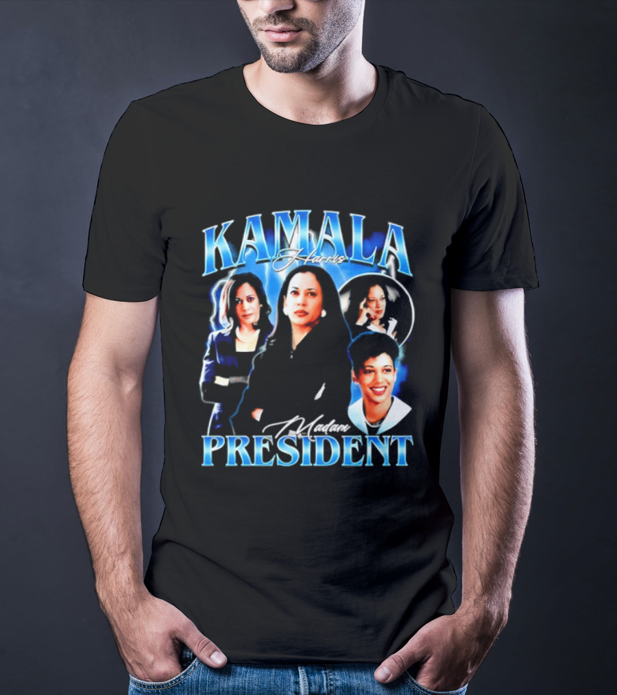Kamala Harris Madam President Democratic Party Collage T-Shirt