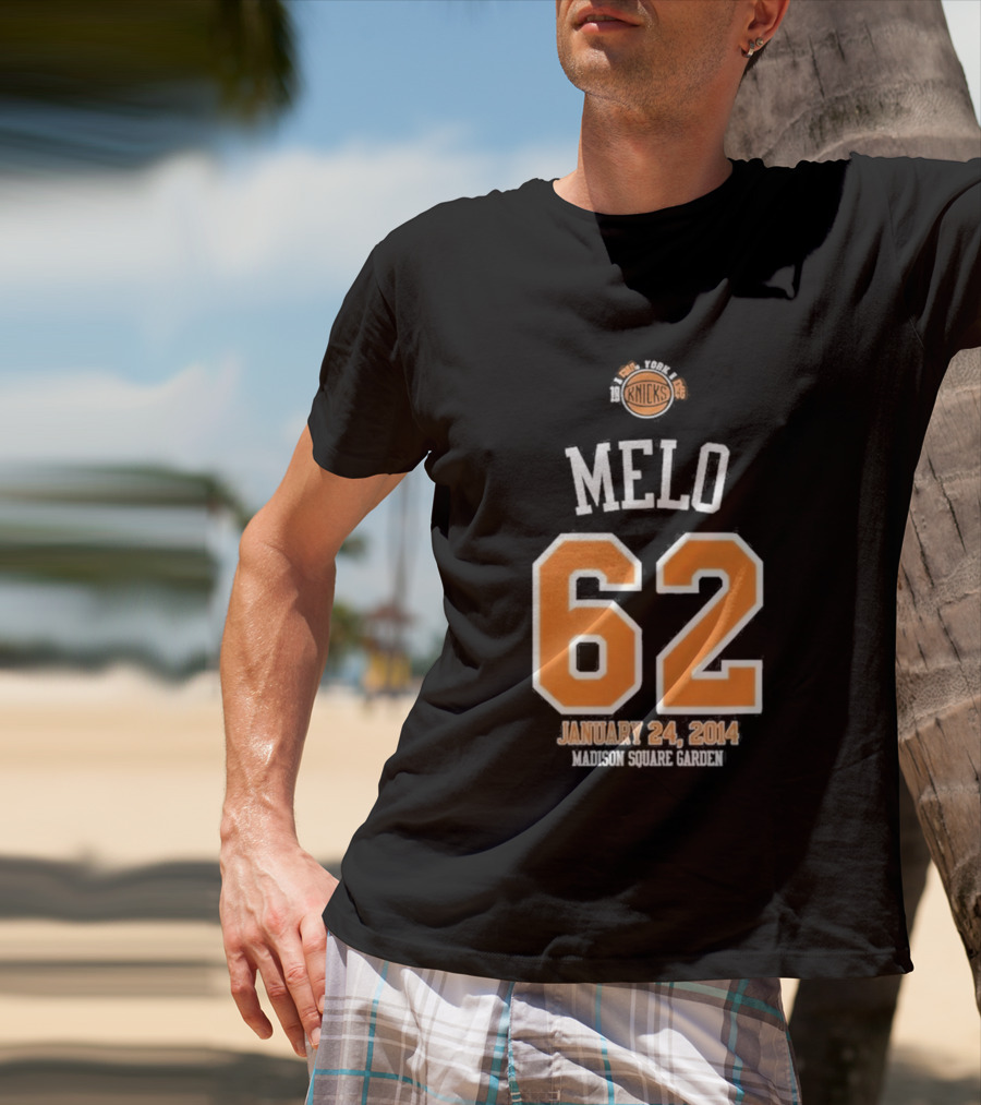 Melo 62 Knicks January 24 2014 Madison Square Garden T-Shirt