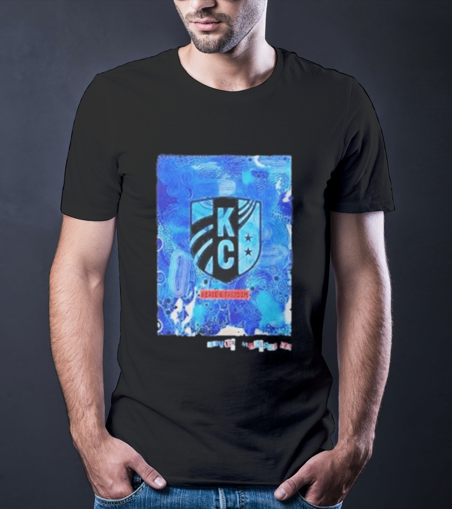Kansas City Current KC Peace Freedom Blue T-Shirt